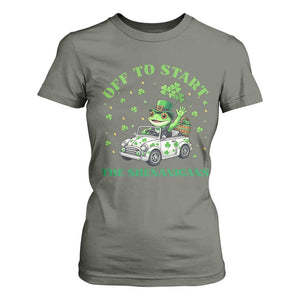Off To Start The Shenanigans T Shirt For Women St Patricks Day Frog TS12 Military Green Print Your Wear