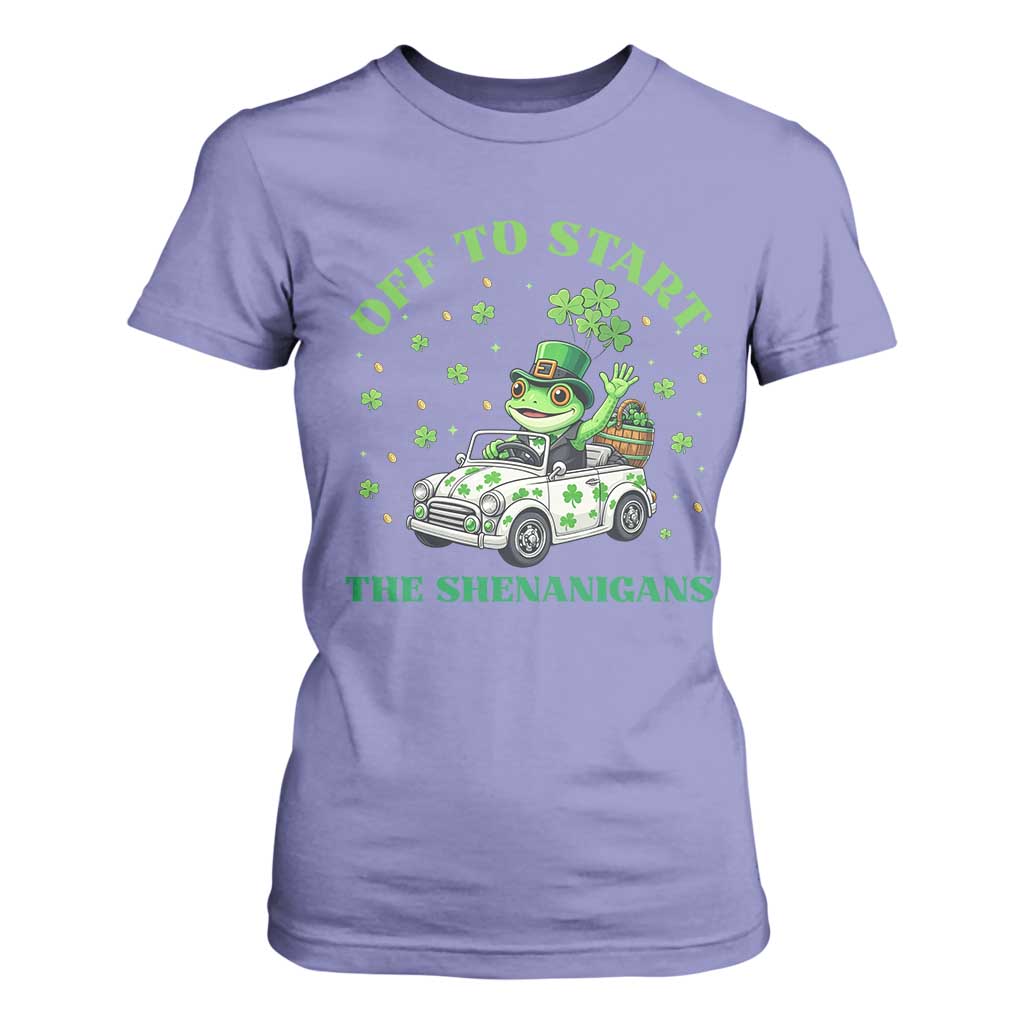 Off To Start The Shenanigans T Shirt For Women St Patricks Day Frog TS12 Violet Print Your Wear