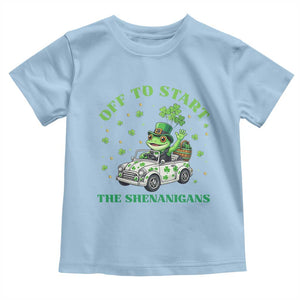 Off To Start The Shenanigans Toddler T Shirt St Patricks Day Frog TS12 Light Blue Print Your Wear