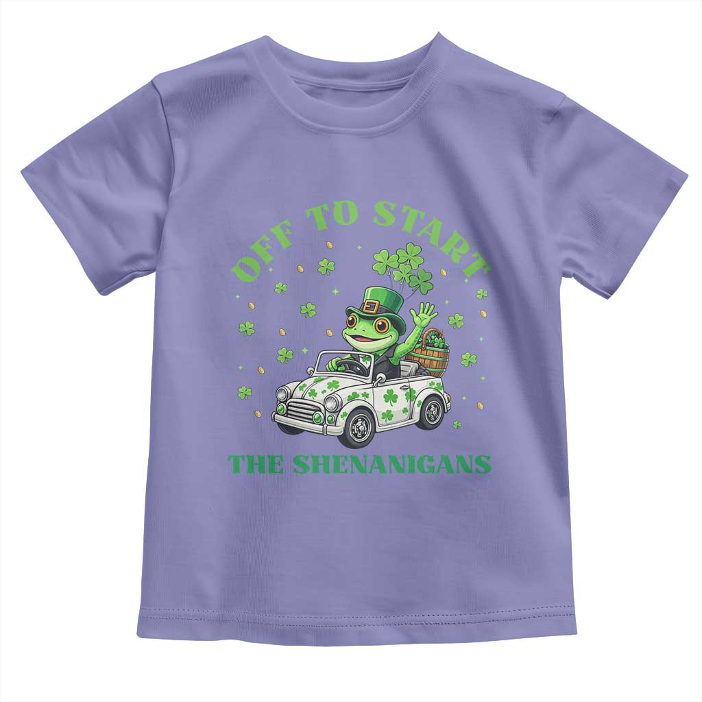 Off To Start The Shenanigans Toddler T Shirt St Patricks Day Frog TS12 Violet Print Your Wear
