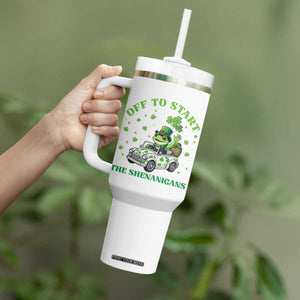 Off To Start The Shenanigans Tumbler With Handle St Patricks Day Frog TS12 Print Your Wear