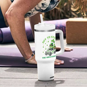 Off To Start The Shenanigans Tumbler With Handle St Patricks Day Frog TS12 Print Your Wear