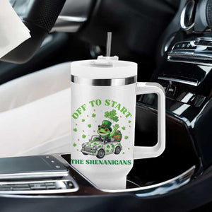 Off To Start The Shenanigans Tumbler With Handle St Patricks Day Frog TS12 Print Your Wear