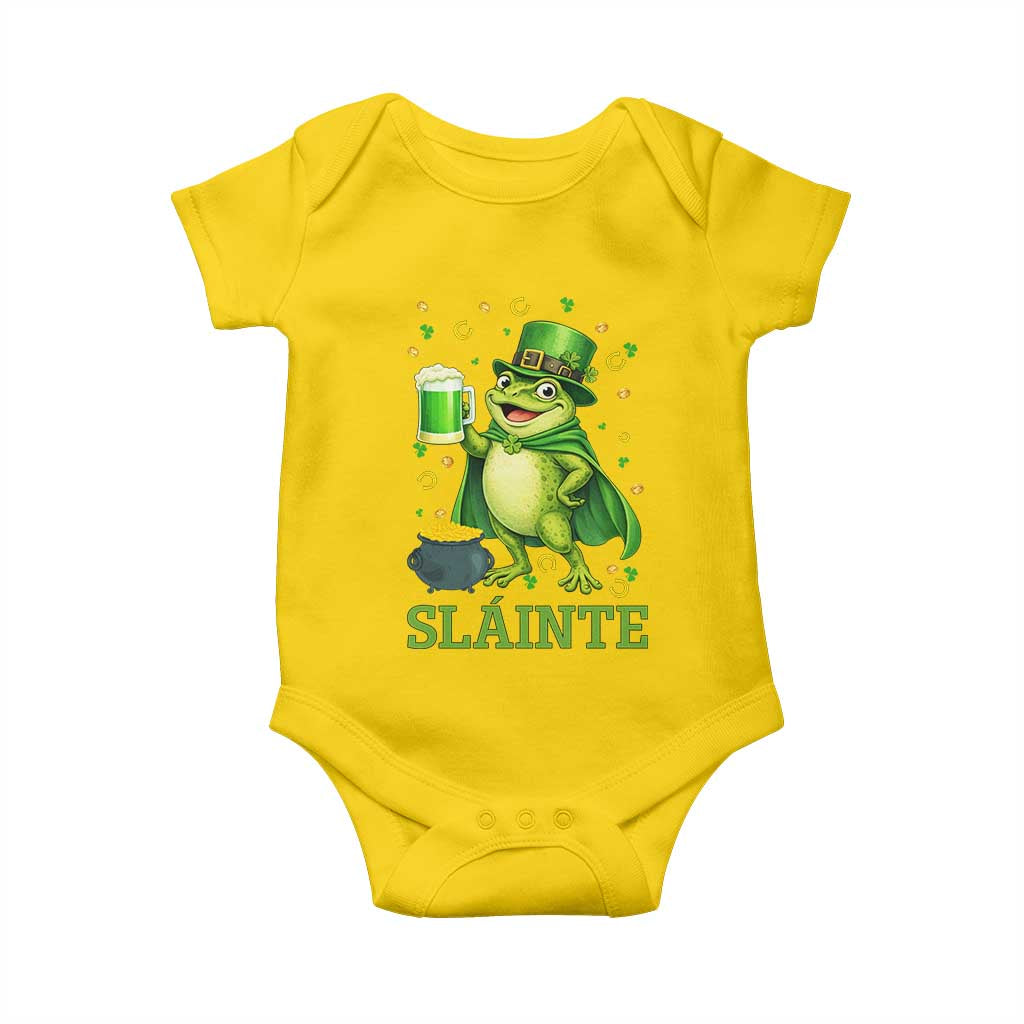 Funny Slainte Irish Frog Beer St Patricks Day Baby Onesie TS12 Daisy Print Your Wear
