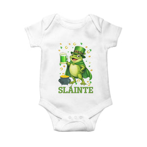 Funny Slainte Irish Frog Beer St Patricks Day Baby Onesie TS12 White Print Your Wear