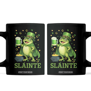 Funny Slainte Irish Frog Beer St Patricks Day Coffee Mug TS12 Black Print Your Wear
