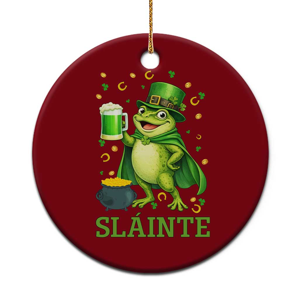 Funny Slainte Irish Frog Beer St Patricks Day Ceramic Ornament TS12 1pc Red Print Your Wear