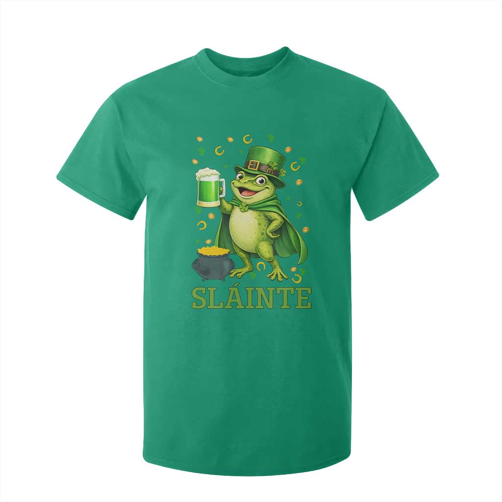 Funny Slainte Irish Frog Beer St Patricks Day T Shirt For Kid TS12 Irish Green Print Your Wear