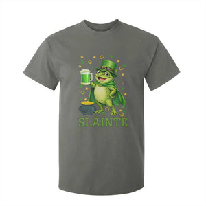 Funny Slainte Irish Frog Beer St Patricks Day T Shirt For Kid TS12 Military Green Print Your Wear