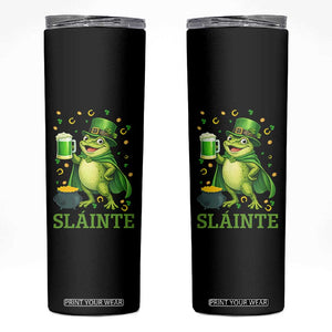 Funny Slainte Irish Frog Beer St Patricks Day Skinny Tumbler TS12 Black Print Your Wear