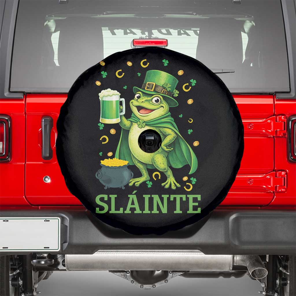 Funny Slainte Irish Frog Beer St Patricks Day Spare Tire Cover TS12 Black Print Your Wear