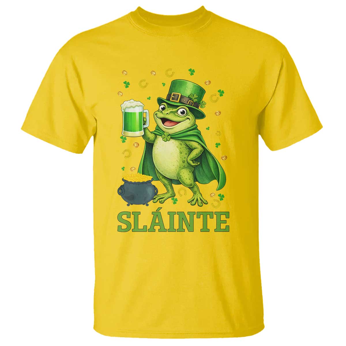 Funny Slainte Irish Frog Beer St Patricks Day T Shirt TS12 Daisy Print Your Wear