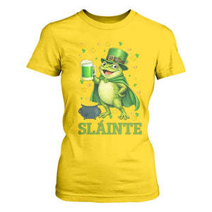 Funny Slainte Irish Frog Beer St Patricks Day T Shirt For Women TS12 Daisy Print Your Wear