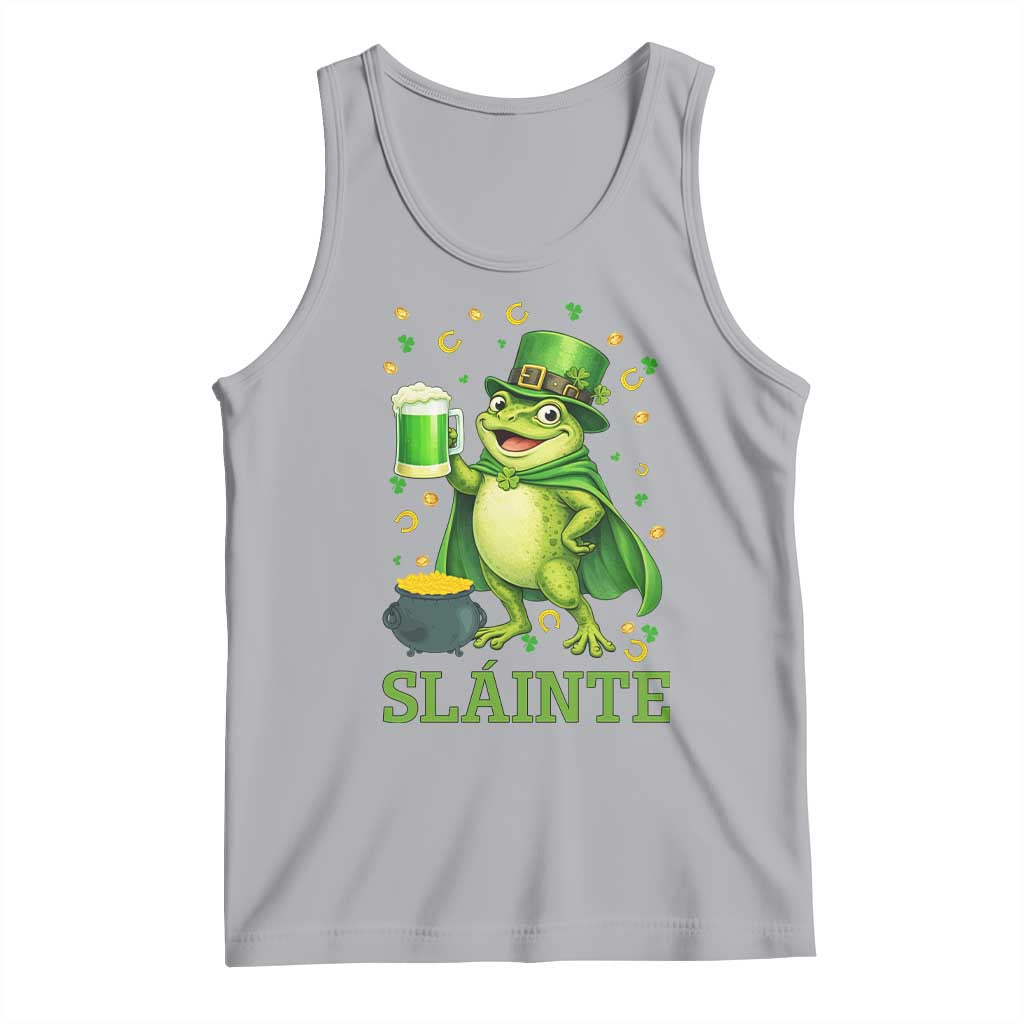 Funny Slainte Irish Frog Beer St Patricks Day Tank Top TS12 Athletic Heather Print Your Wear