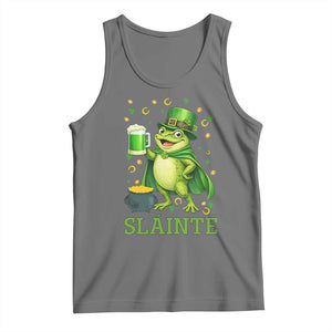 Funny Slainte Irish Frog Beer St Patricks Day Tank Top TS12 Black Heather Print Your Wear