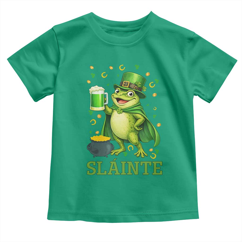 Funny Slainte Irish Frog Beer St Patricks Day Toddler T Shirt TS12 Irish Green Print Your Wear