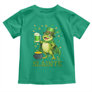 Funny Slainte Irish Frog Beer St Patricks Day Toddler T Shirt TS12 Irish Green Print Your Wear