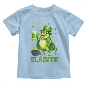 Funny Slainte Irish Frog Beer St Patricks Day Toddler T Shirt TS12 Light Blue Print Your Wear