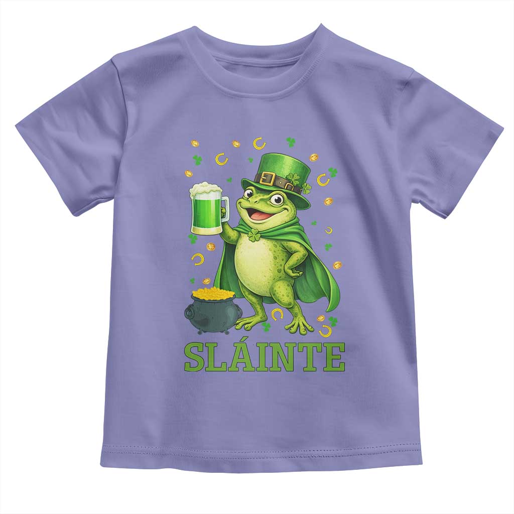 Funny Slainte Irish Frog Beer St Patricks Day Toddler T Shirt TS12 Violet Print Your Wear