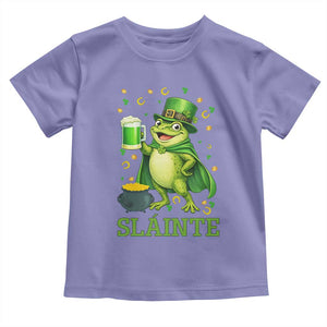Funny Slainte Irish Frog Beer St Patricks Day Toddler T Shirt TS12 Violet Print Your Wear