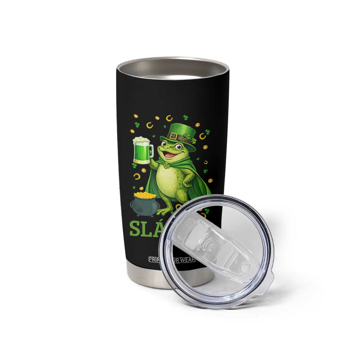 Funny Slainte Irish Frog Beer St Patricks Day Tumbler Cup TS12 Print Your Wear