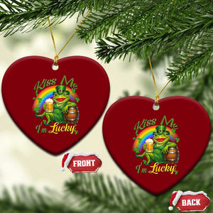 Funny Kiss Me I Am Lucky Ceramic Ornament St Patricks Day Frog TS12 Print Your Wear