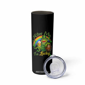Funny Kiss Me I Am Lucky Skinny Tumbler St Patricks Day Frog TS12 Print Your Wear