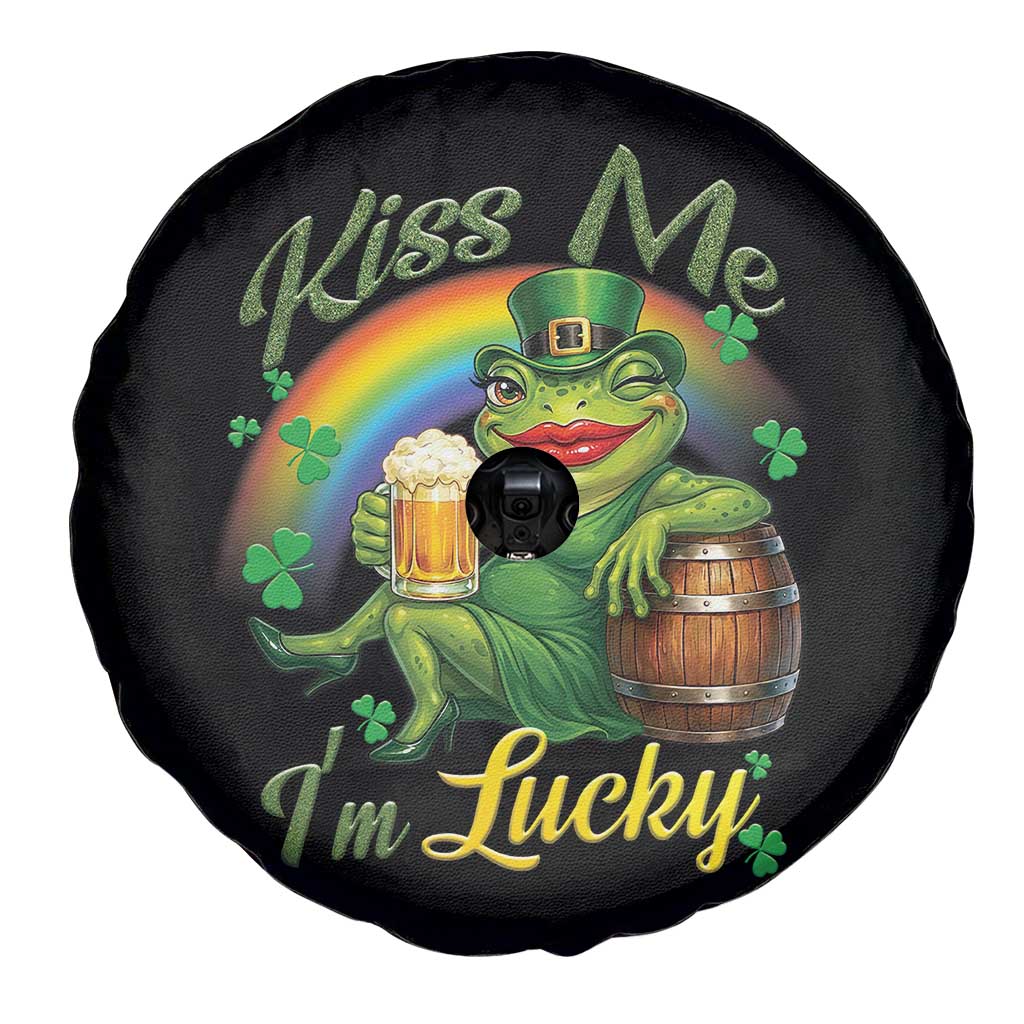 Funny Kiss Me I Am Lucky Spare Tire Cover St Patricks Day Frog TS12 Print Your Wear