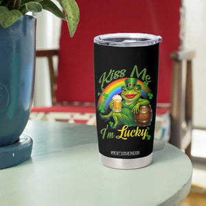 Funny Kiss Me I Am Lucky Tumbler Cup St Patricks Day Frog TS12 Print Your Wear