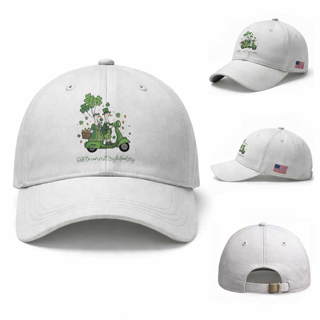 Funny Silly Irish Goose Baseball Cap Off To Commit Irish Foolery TS12 Baseball Cap Universal Fit White Print Your Wear
