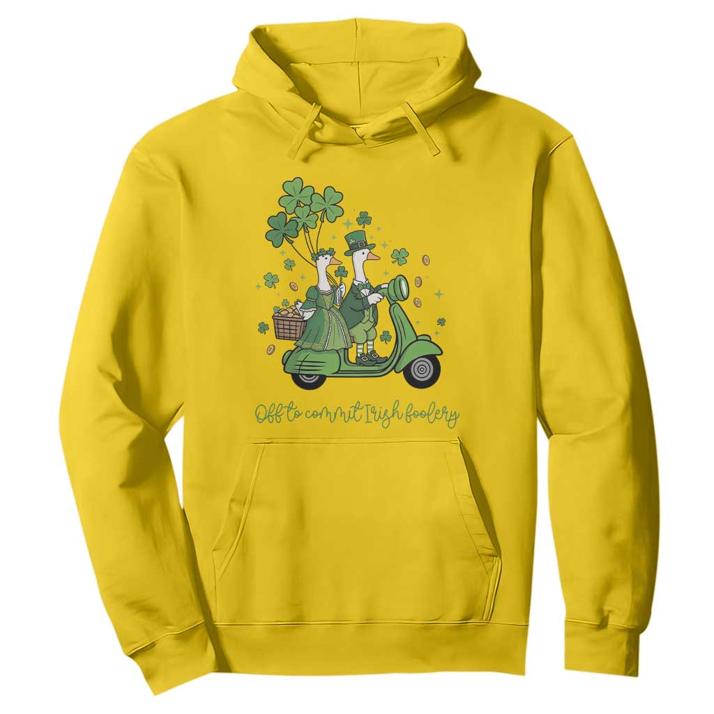 Funny Silly Irish Goose Hoodie Off To Commit Irish Foolery TS12 Daisy Print Your Wear