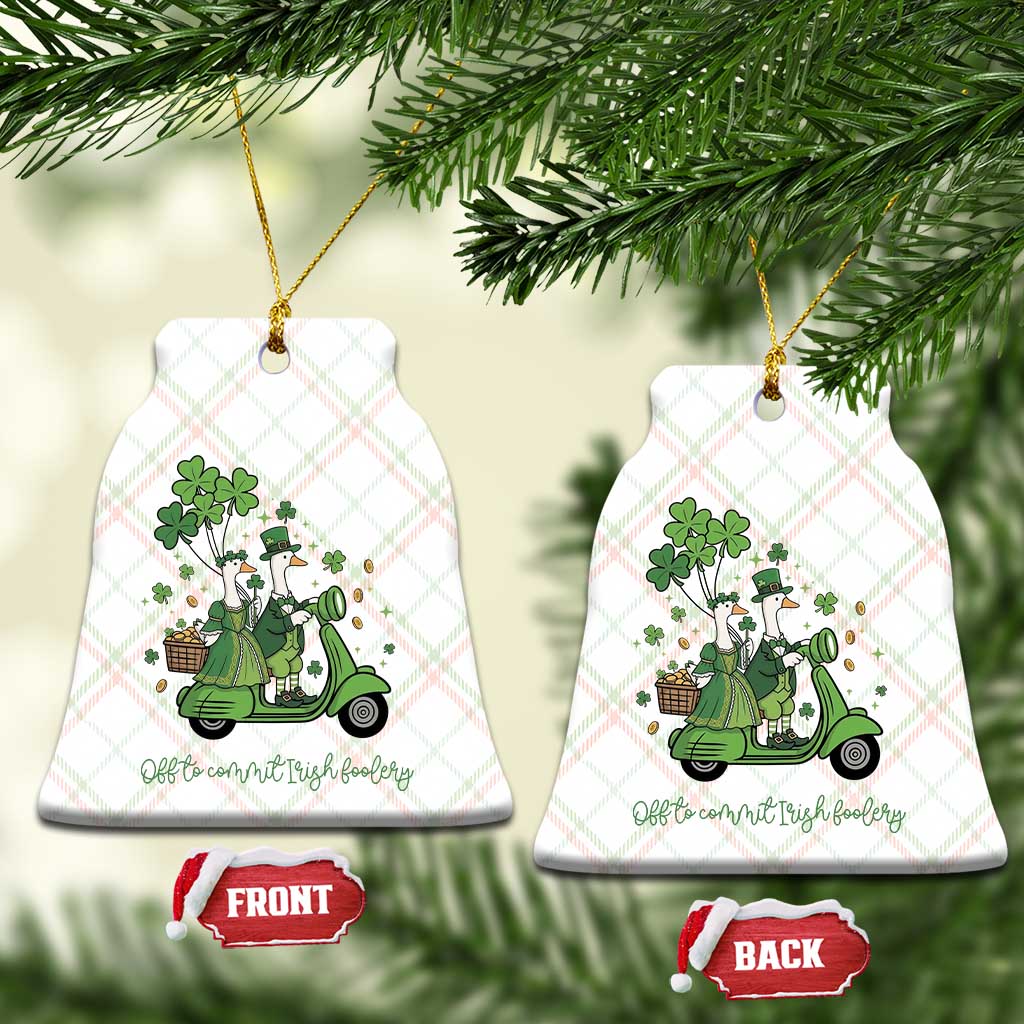 Funny Silly Irish Goose Ceramic Ornament Off To Commit Irish Foolery TS12 Print Your Wear