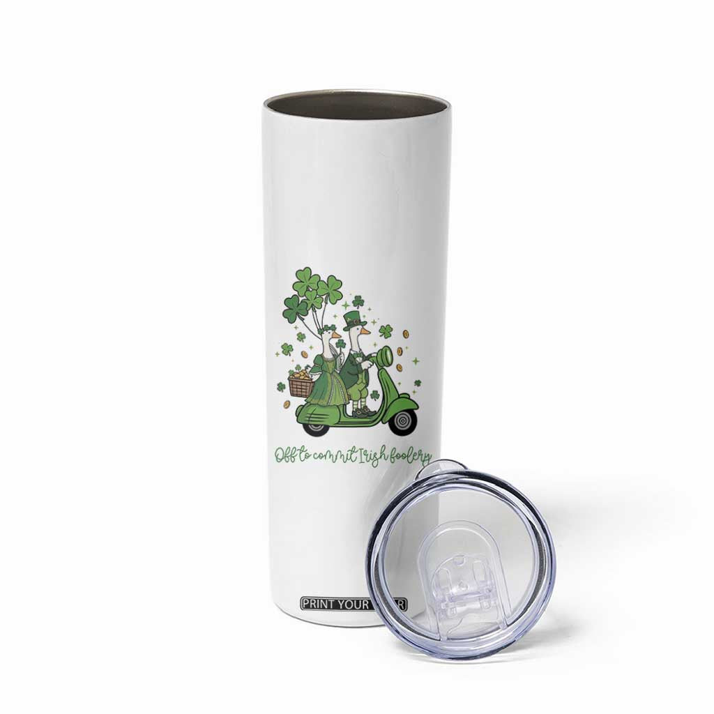 Funny Silly Irish Goose Skinny Tumbler Off To Commit Irish Foolery TS12 Print Your Wear