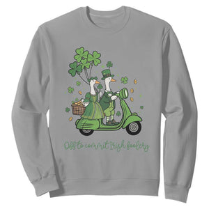 Funny Silly Irish Goose Sweatshirt Off To Commit Irish Foolery TS12 Sport Gray Print Your Wear