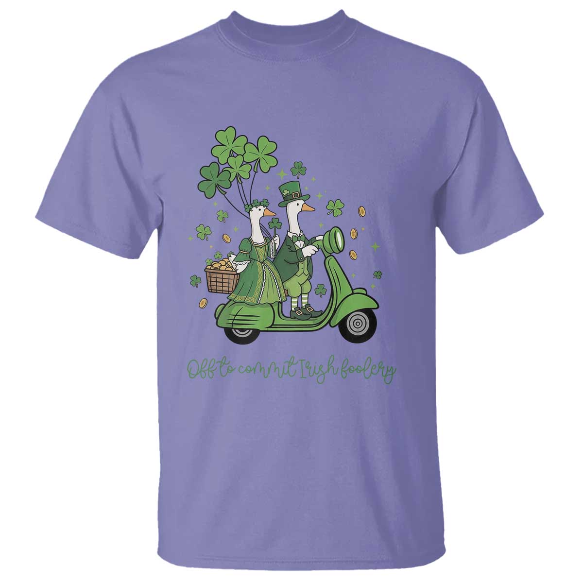 Funny Silly Irish Goose T Shirt Off To Commit Irish Foolery