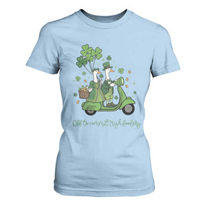 Funny Silly Irish Goose T Shirt For Women Off To Commit Irish Foolery TS12 Light Blue Print Your Wear