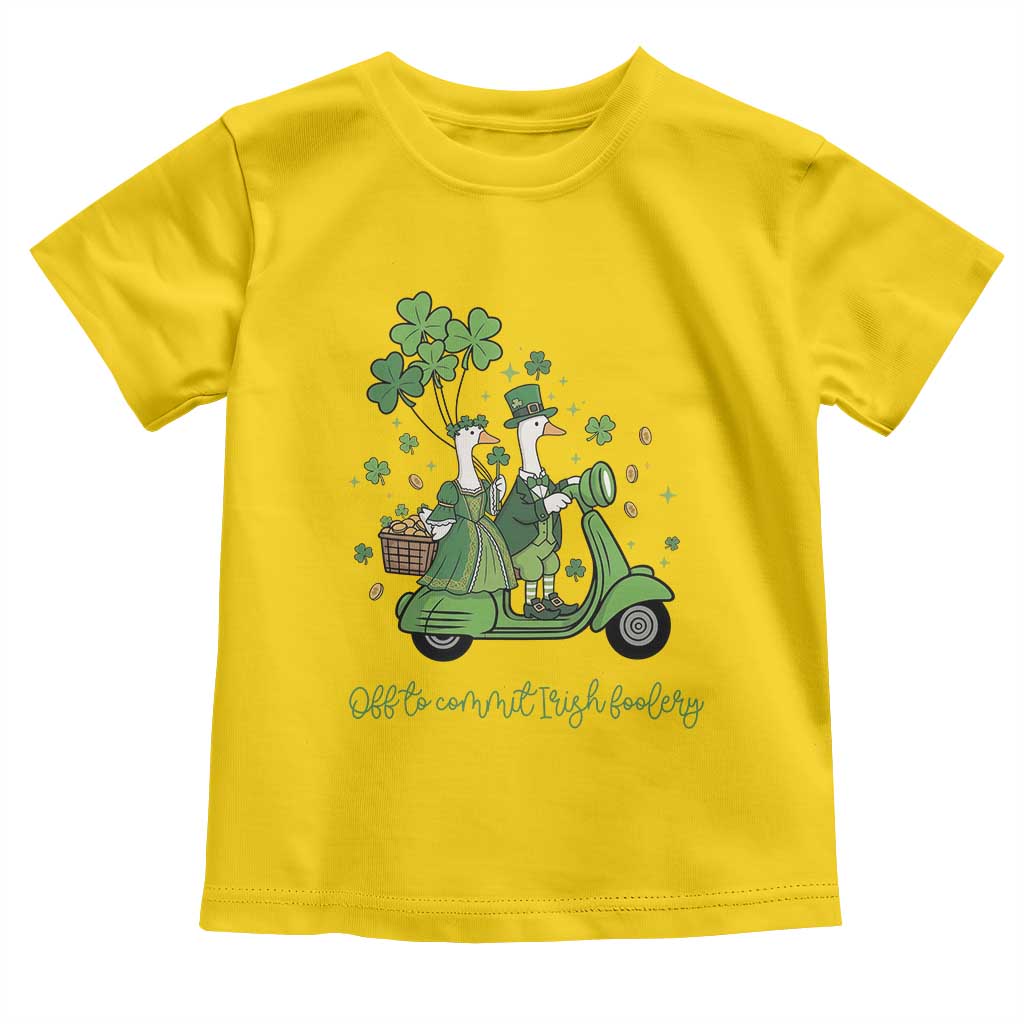 Funny Silly Irish Goose Toddler T Shirt Off To Commit Irish Foolery TS12 Daisy Print Your Wear