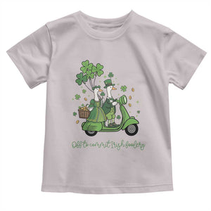 Funny Silly Irish Goose Toddler T Shirt Off To Commit Irish Foolery TS12 Ice Gray Print Your Wear