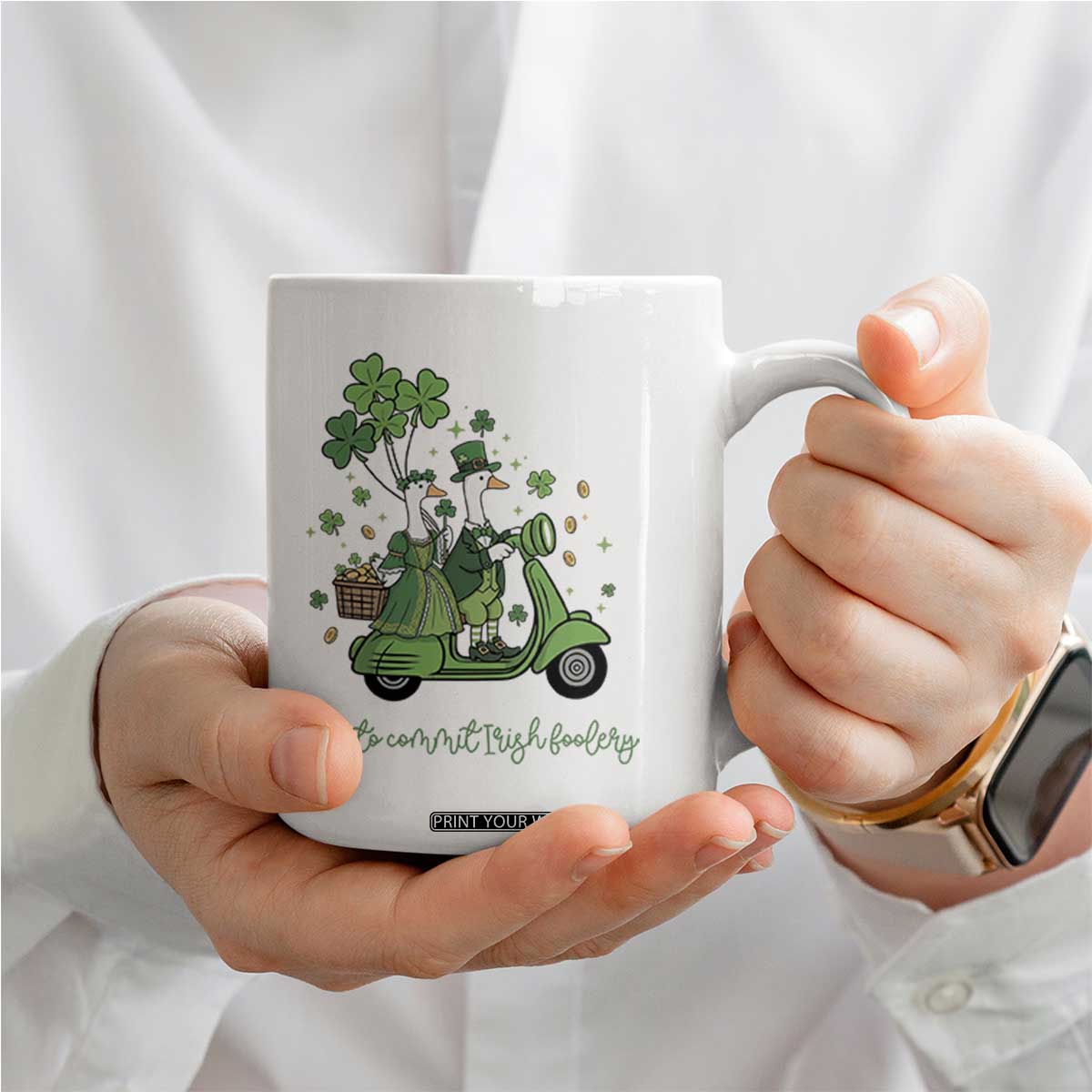 Funny Silly Irish Goose Coffee Mug Off To Commit Irish Foolery TS12 Print Your Wear
