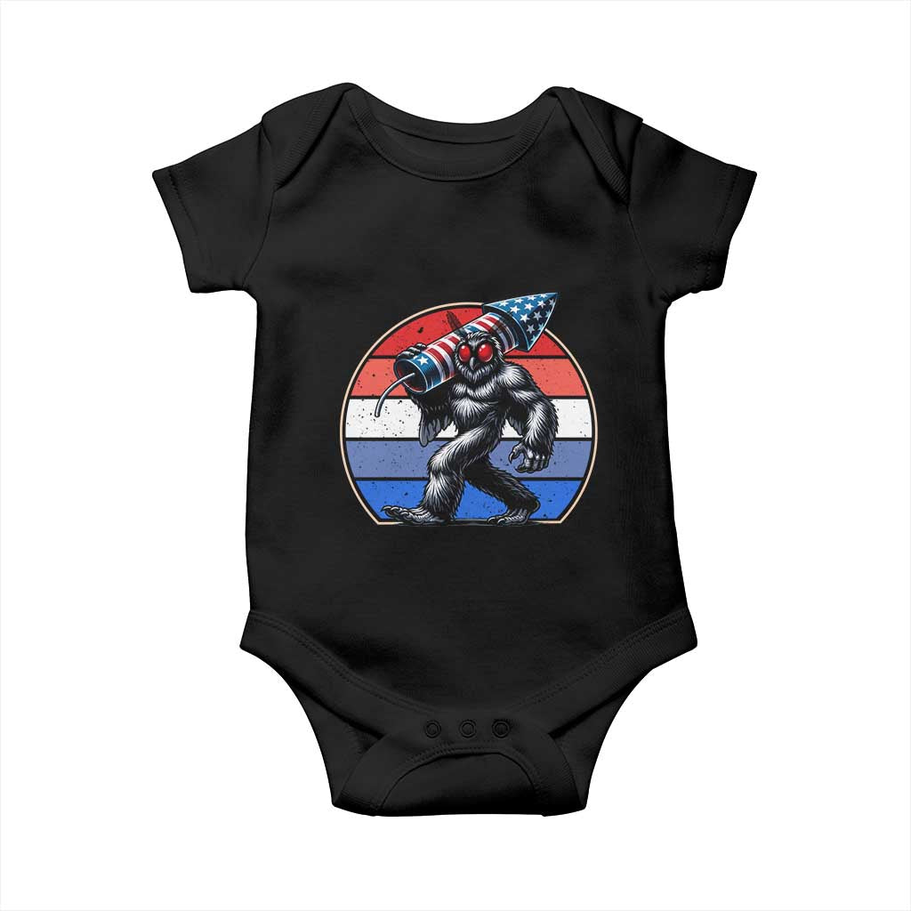 Funny Patriotic Mothman Baby Onesie West Virginia Cryptid Lover Gift TS12 Black Print Your Wear