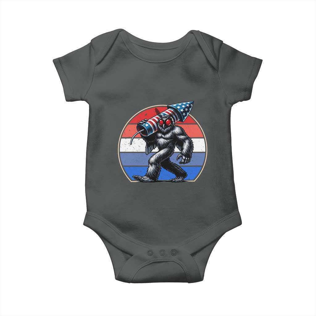 Funny Patriotic Mothman Baby Onesie West Virginia Cryptid Lover Gift TS12 Dark Heather Print Your Wear