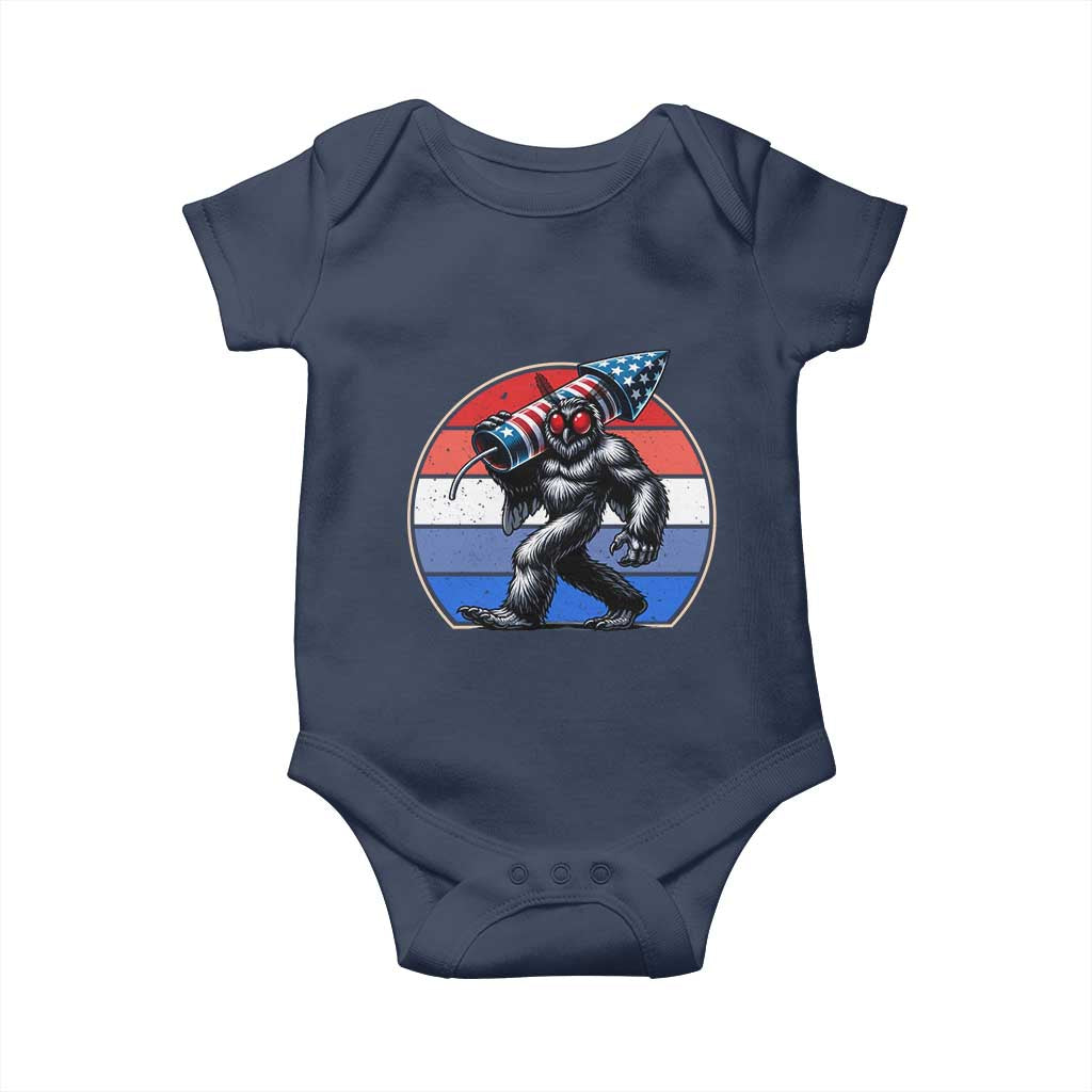 Funny Patriotic Mothman Baby Onesie West Virginia Cryptid Lover Gift TS12 Navy Print Your Wear