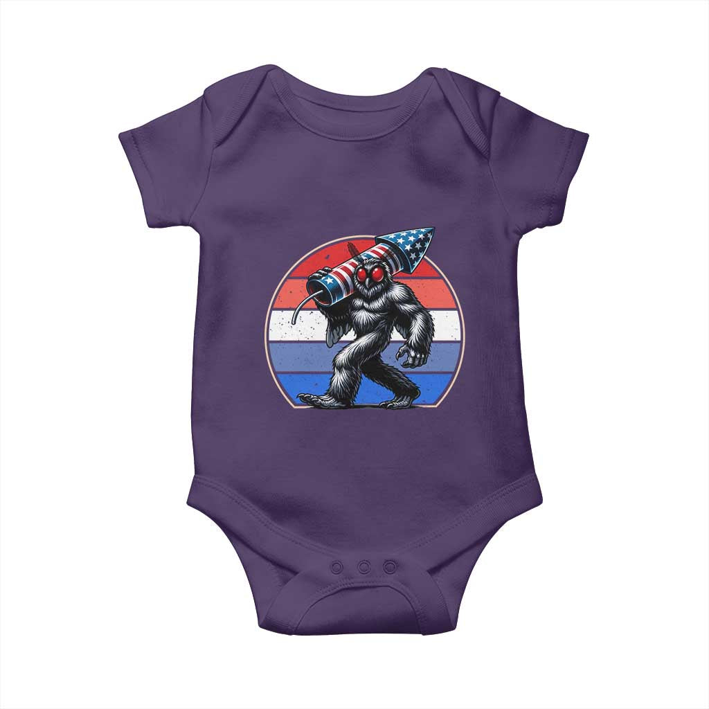 Funny Patriotic Mothman Baby Onesie West Virginia Cryptid Lover Gift TS12 Purple Print Your Wear