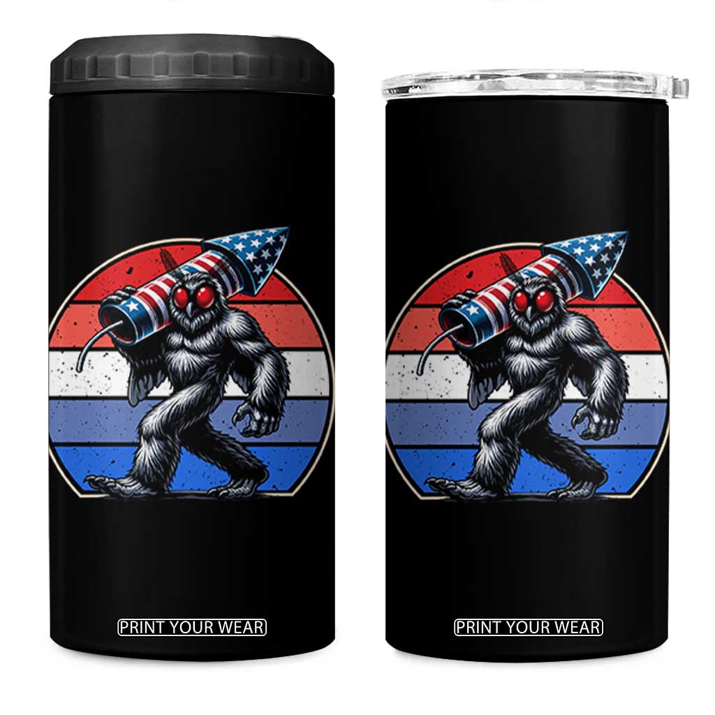 Funny Patriotic Mothman 4 in 1 Can Cooler Tumbler West Virginia Cryptid Lover Gift TS12 One Size: 16 oz Black Print Your Wear
