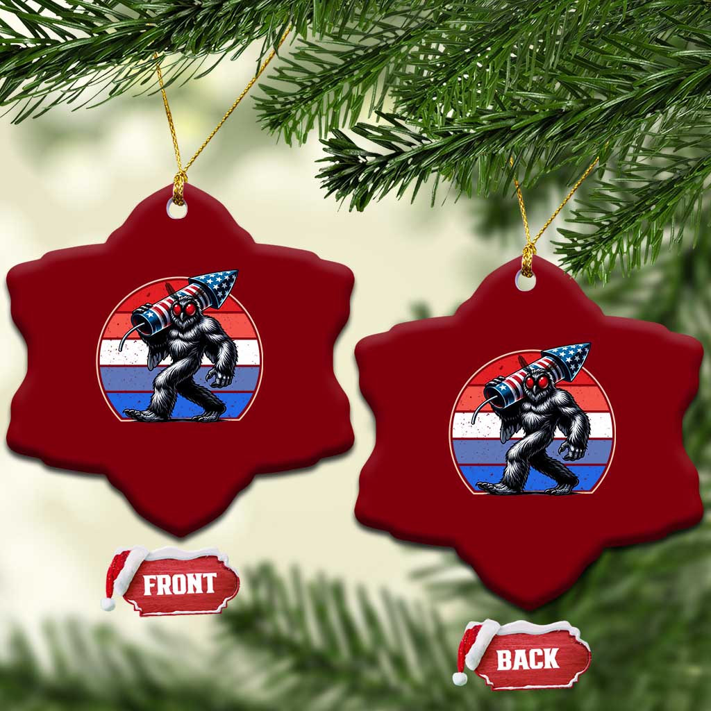 Funny Patriotic Mothman Ceramic Ornament West Virginia Cryptid Lover Gift TS12 Print Your Wear
