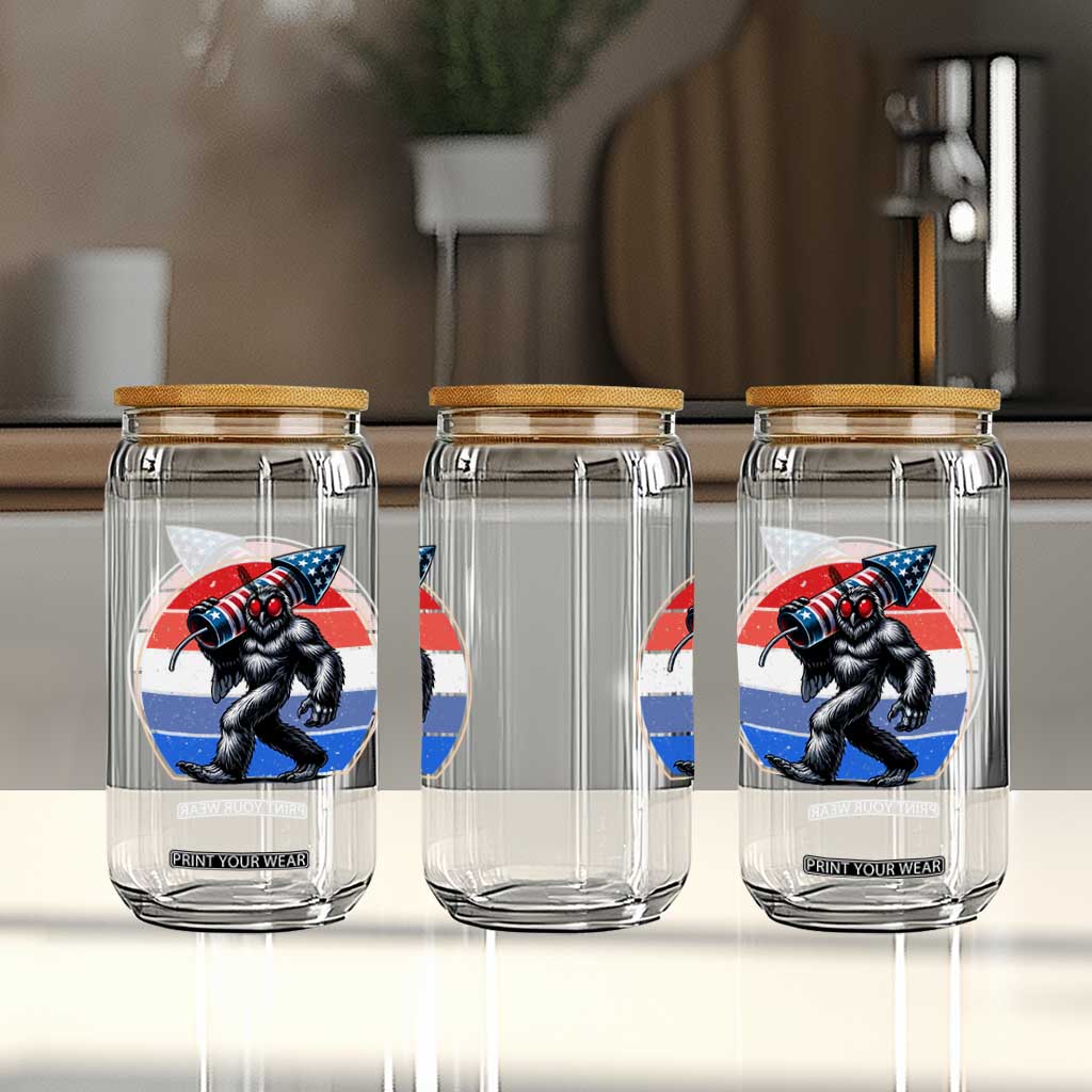 Funny Patriotic Mothman Glass Can West Virginia Cryptid Lover Gift TS12 Print Your Wear