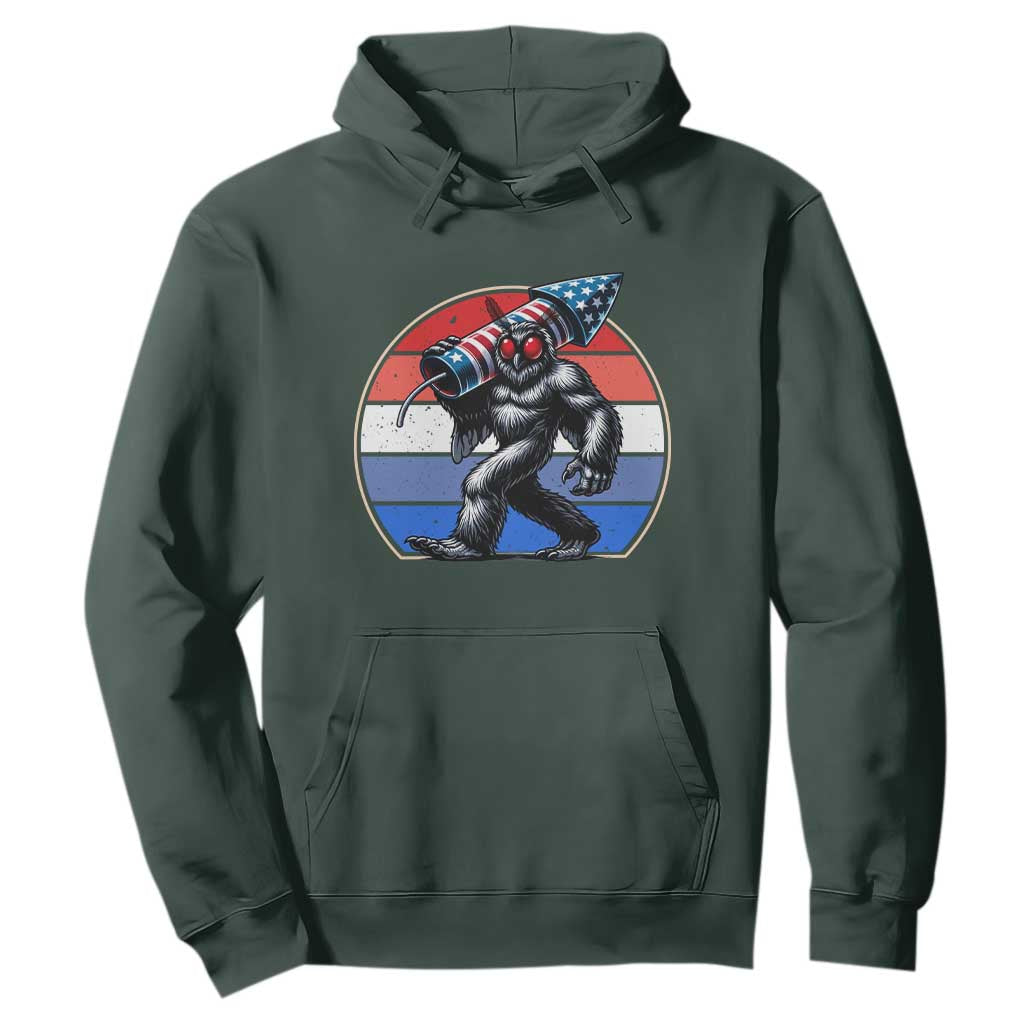 Funny Patriotic Mothman Hoodie West Virginia Cryptid Lover Gift TS12 Dark Forest Green Print Your Wear