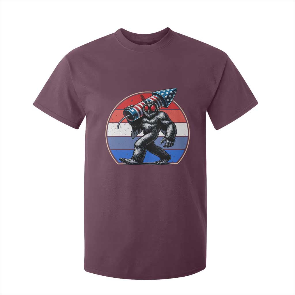 Funny Patriotic Mothman T Shirt For Kid West Virginia Cryptid Lover Gift TS12 Maroon Print Your Wear