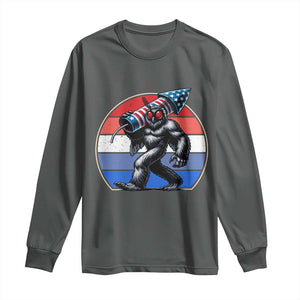Funny Patriotic Mothman Long Sleeve Shirt West Virginia Cryptid Lover Gift TS12 Dark Heather Print Your Wear