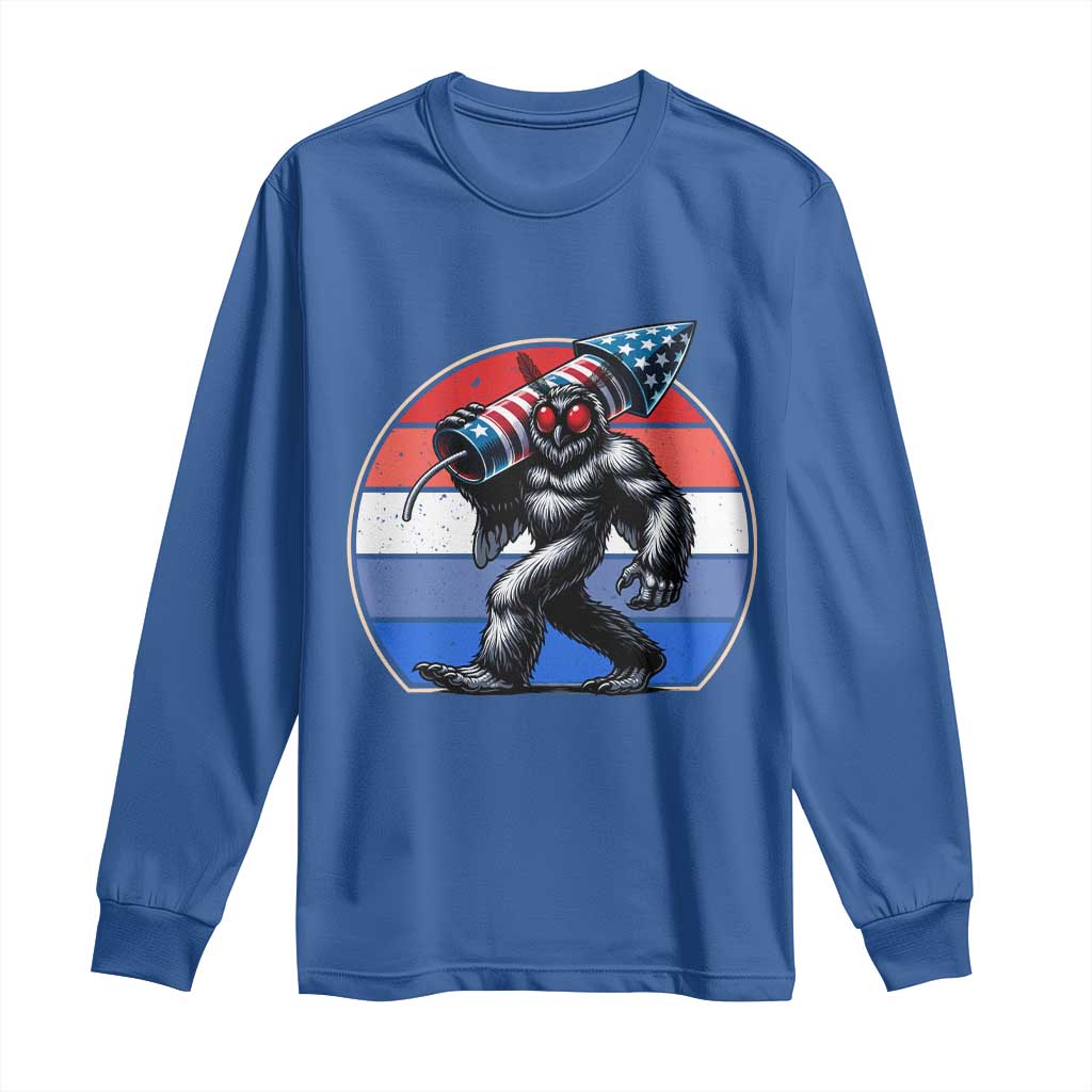 Funny Patriotic Mothman Long Sleeve Shirt West Virginia Cryptid Lover Gift TS12 Royal Blue Print Your Wear
